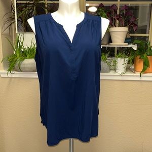 Navy sleeveless tunic.